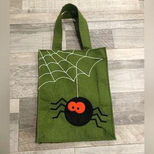 Felt Halloween Spider Trick or Treat Bag Shopping Travel October Bag Green Black